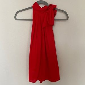 Red halter top with bow